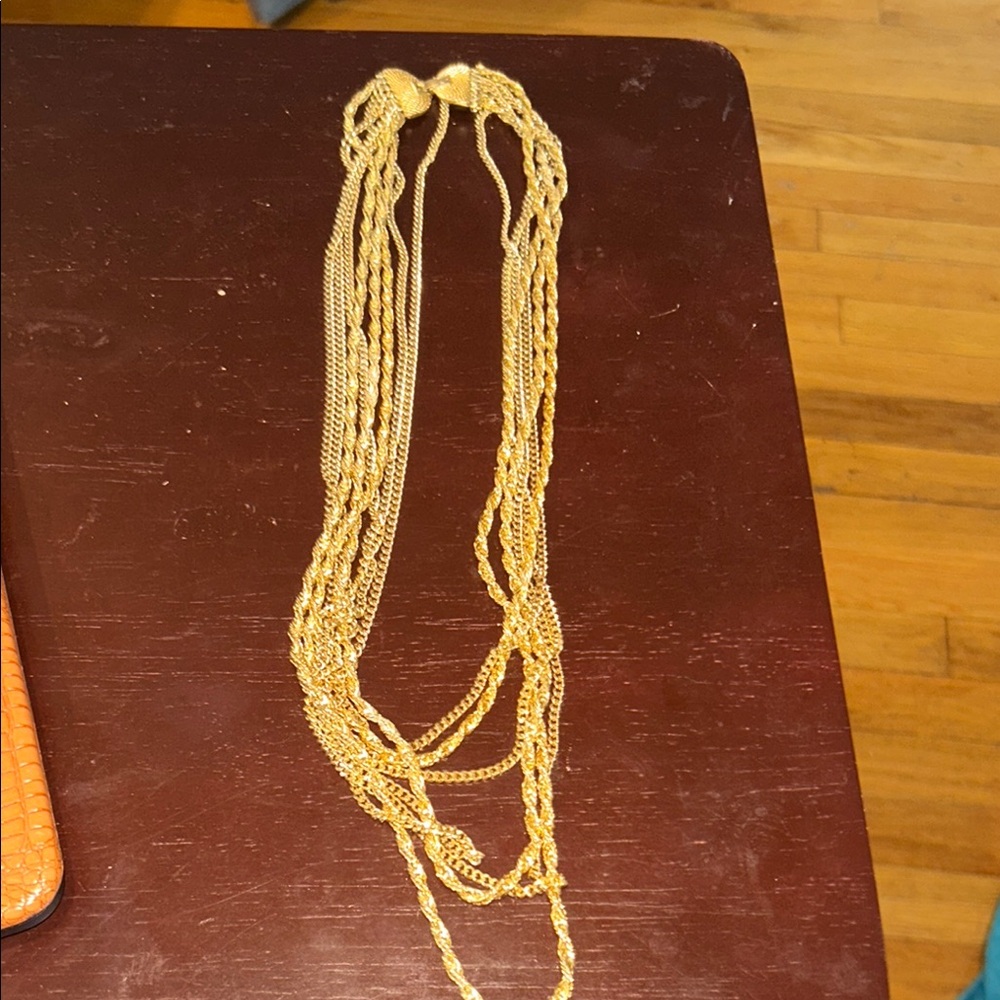 Elegant Gold Multi-Strand Necklace